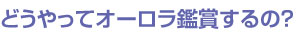 どうやってオーロラ鑑賞するの？