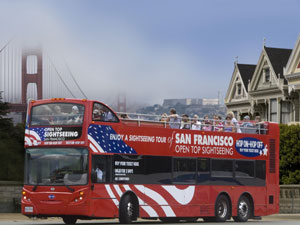 サンフランシスコ、ダブルデッカーバス・クーポン（何度でも乗り降り自由!）