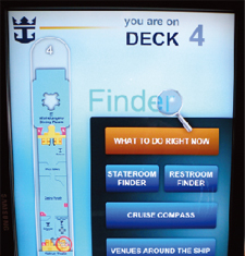 タッチスクリーンの船内案内板